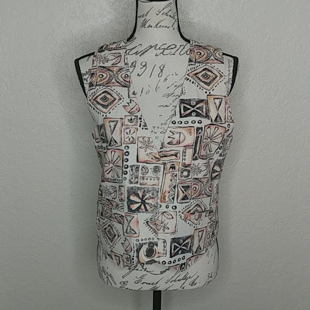 Le Coq Sportif Reversible Linen Blend Vest 90s Vintage Size S
